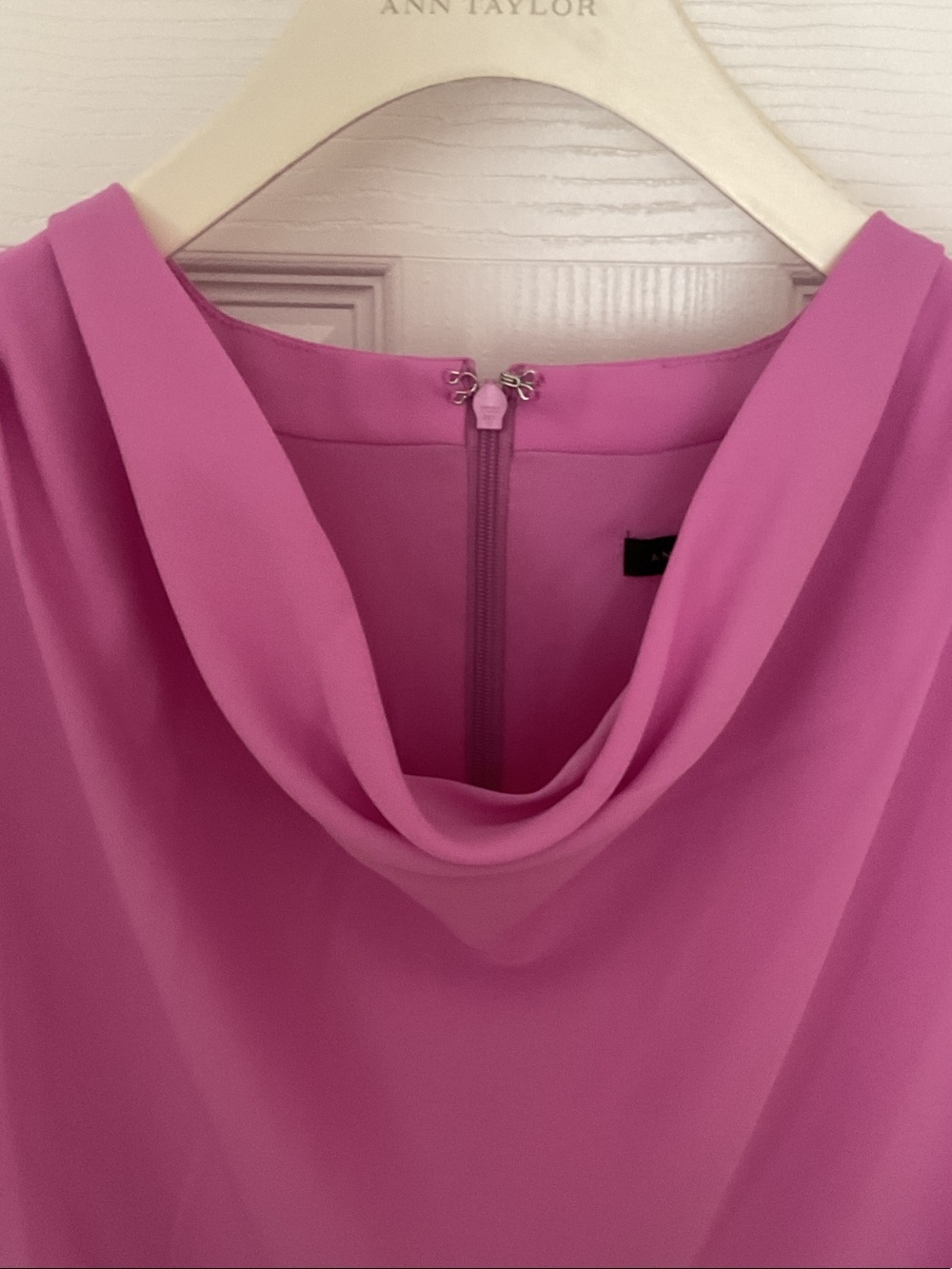 Ann Taylor Sleeveless Cowl Neck Midi Dress in Magenta - Picture 4 of 4
